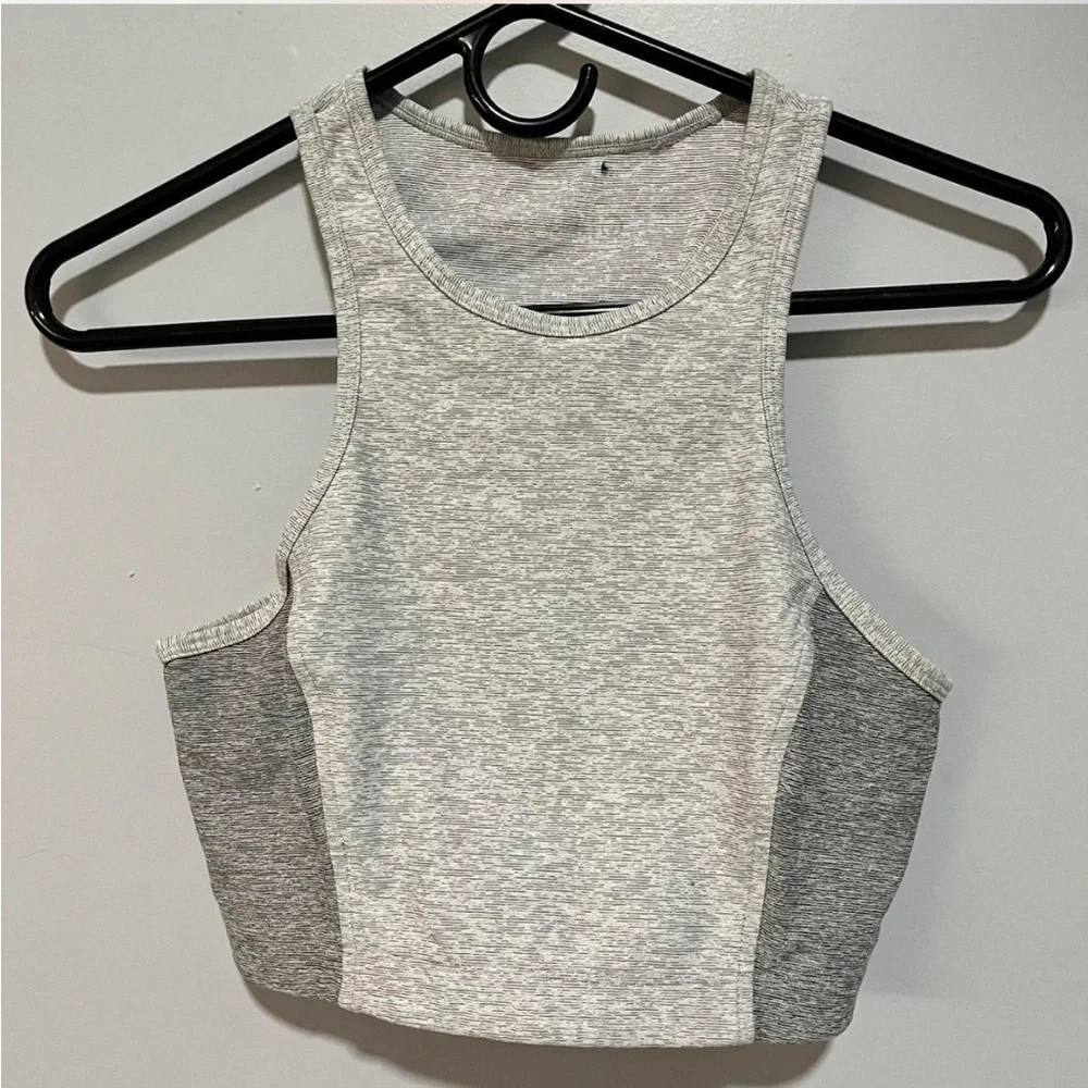 Outdoor Voices Grey XS Women's Athletic Crop Top / Sports Bra